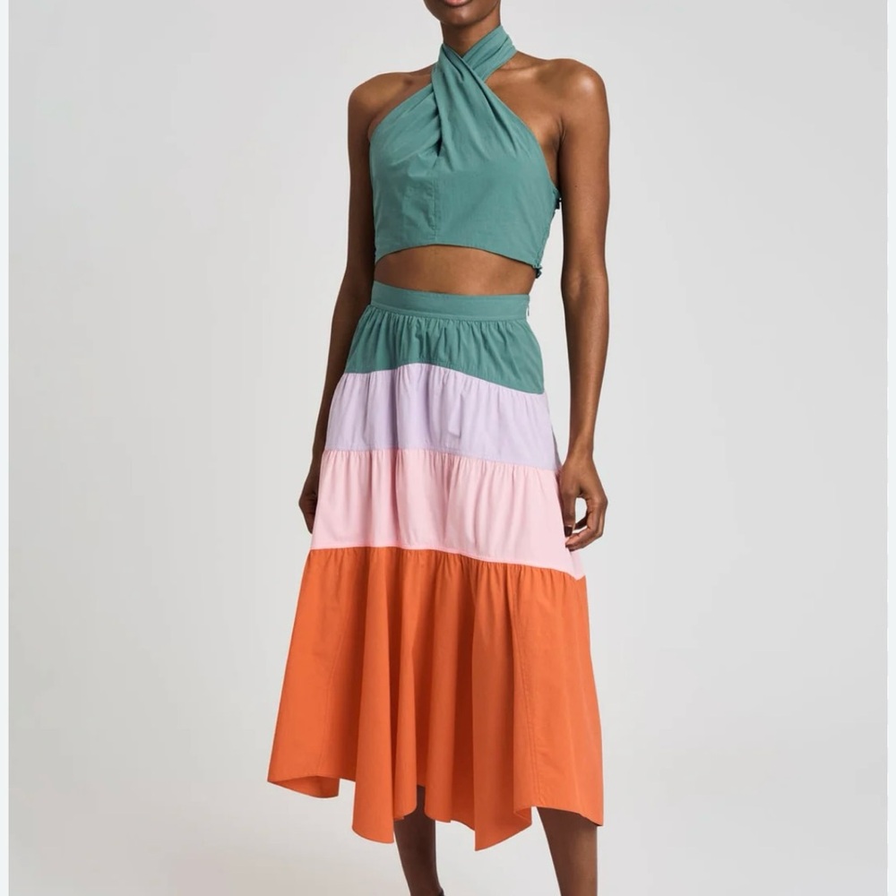 Derek Lam 10 Crosby Katalina Color Blocked Skirt